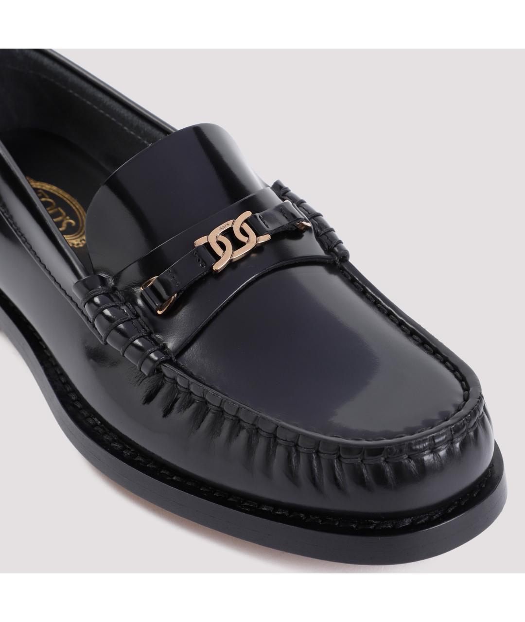 TOD'S Черные кожаные лоферы, фото 4