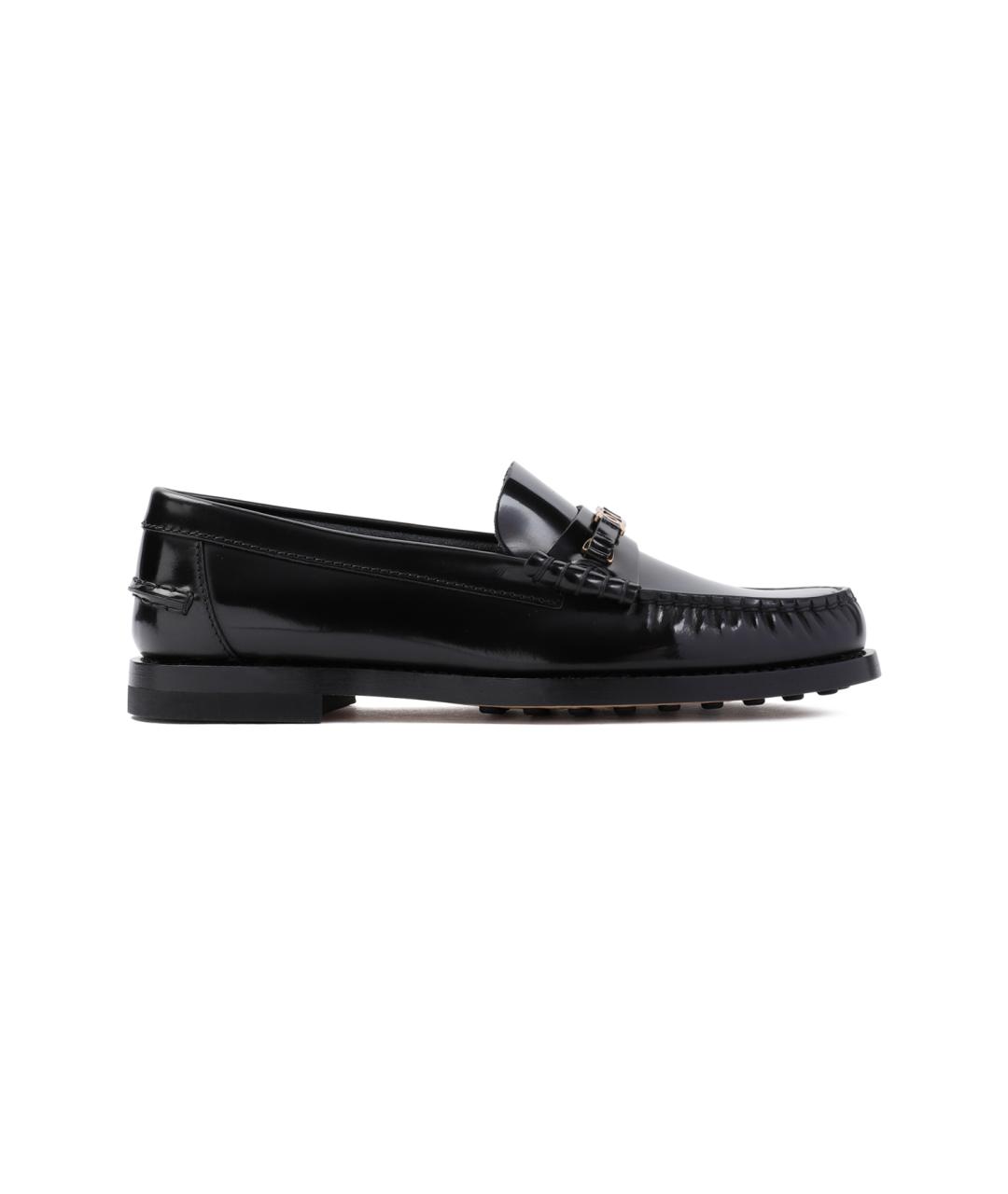 TOD'S Черные кожаные лоферы, фото 1