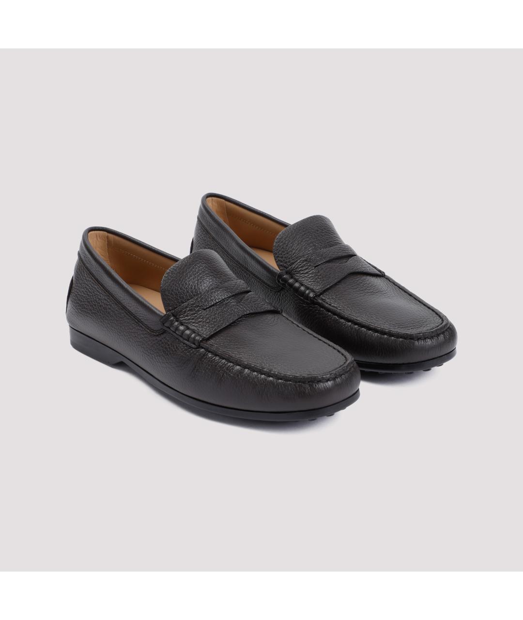 TOD'S Черные кожаные лоферы, фото 3
