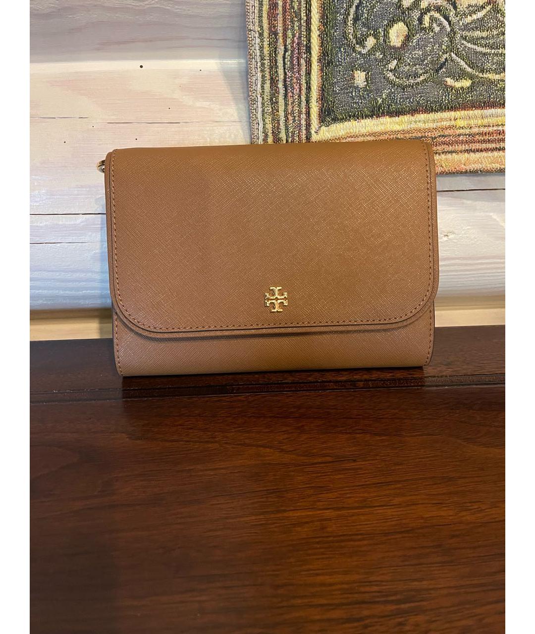 TORY BURCH Коричневая кожаная сумка через плечо, фото 9