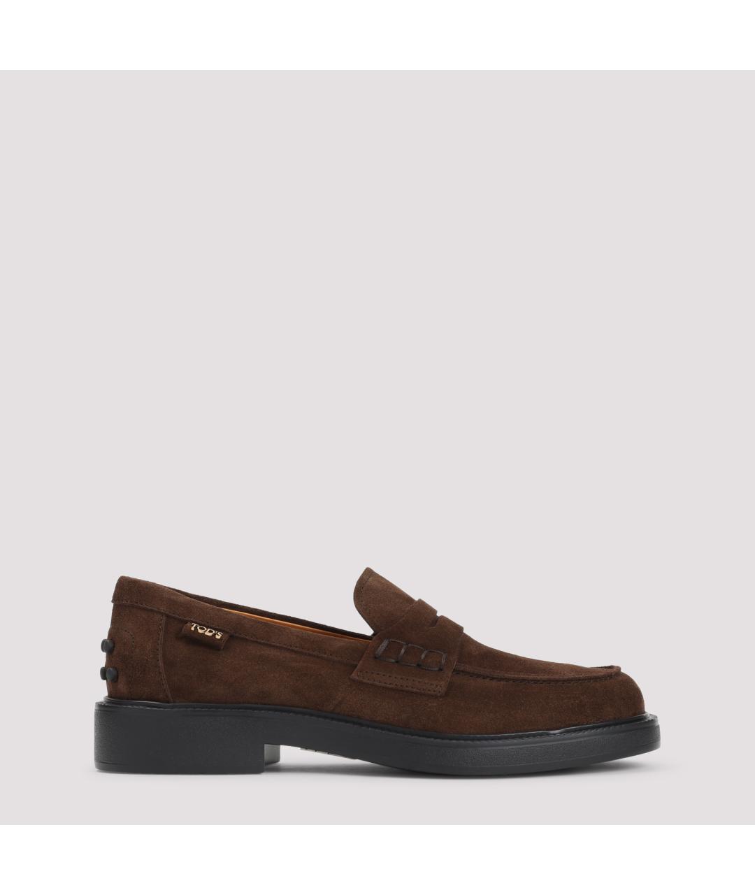 TOD'S Коричневые замшевые лоферы, фото 2