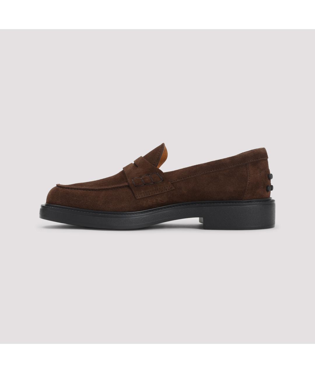 TOD'S Коричневые замшевые лоферы, фото 4