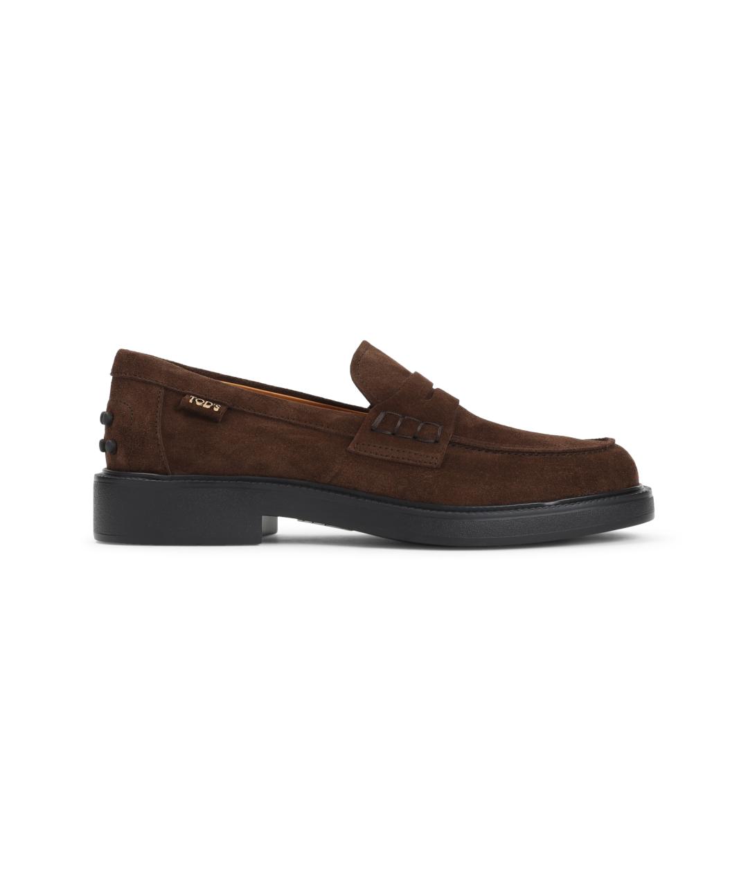 TOD'S Коричневые замшевые лоферы, фото 1