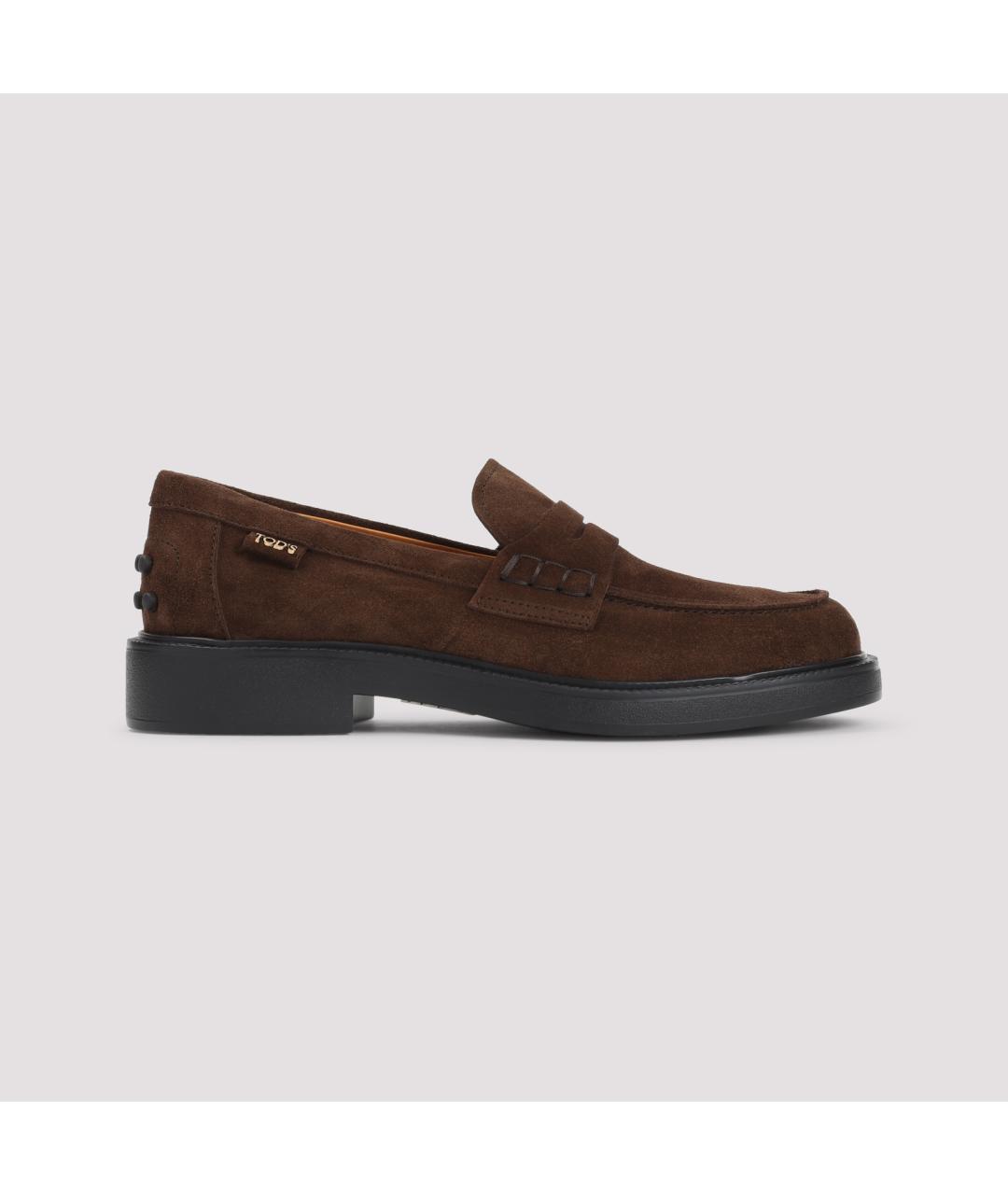TOD'S Коричневые замшевые лоферы, фото 3