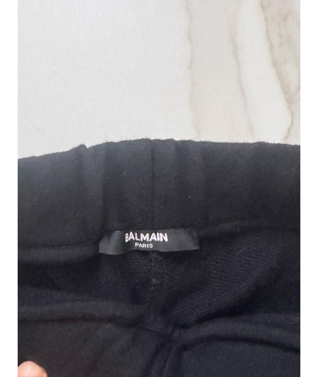 BALMAIN Черные хлопковые спортивные брюки и шорты, фото 3