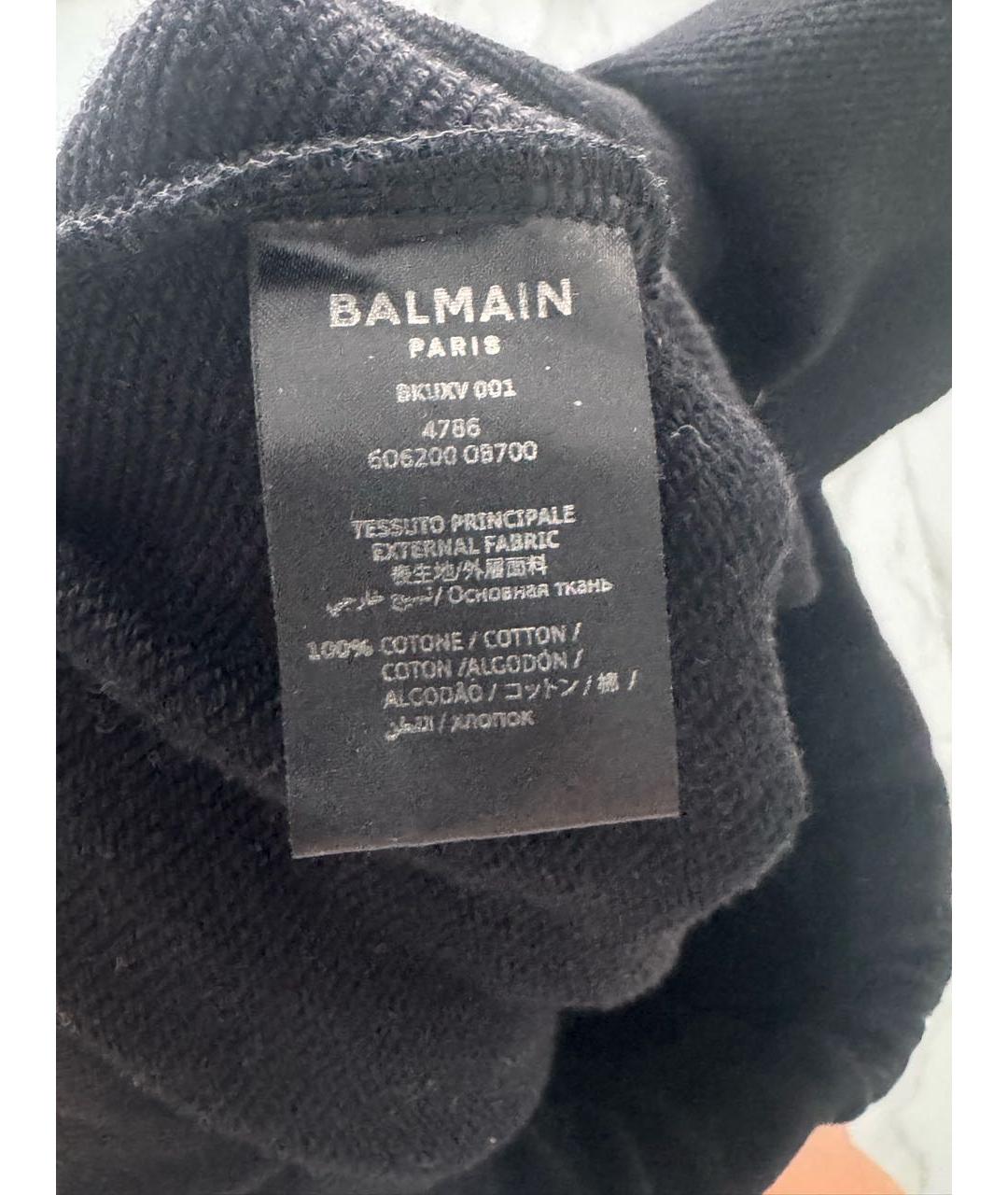 BALMAIN Черные хлопковые спортивные брюки и шорты, фото 5