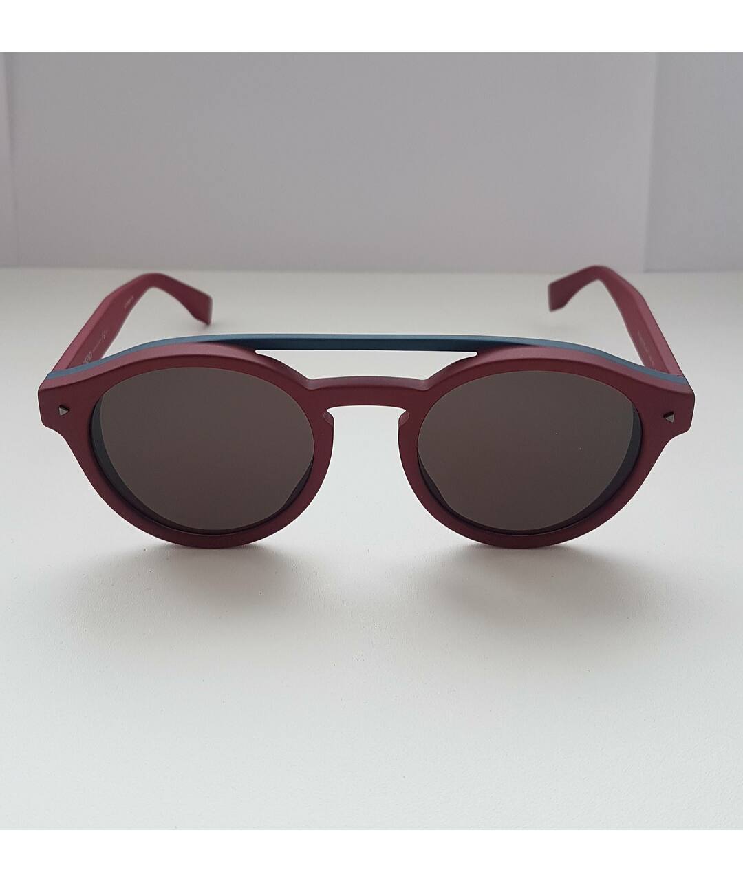 FENDI Бордовые пластиковые солнцезащитные очки, фото 7
