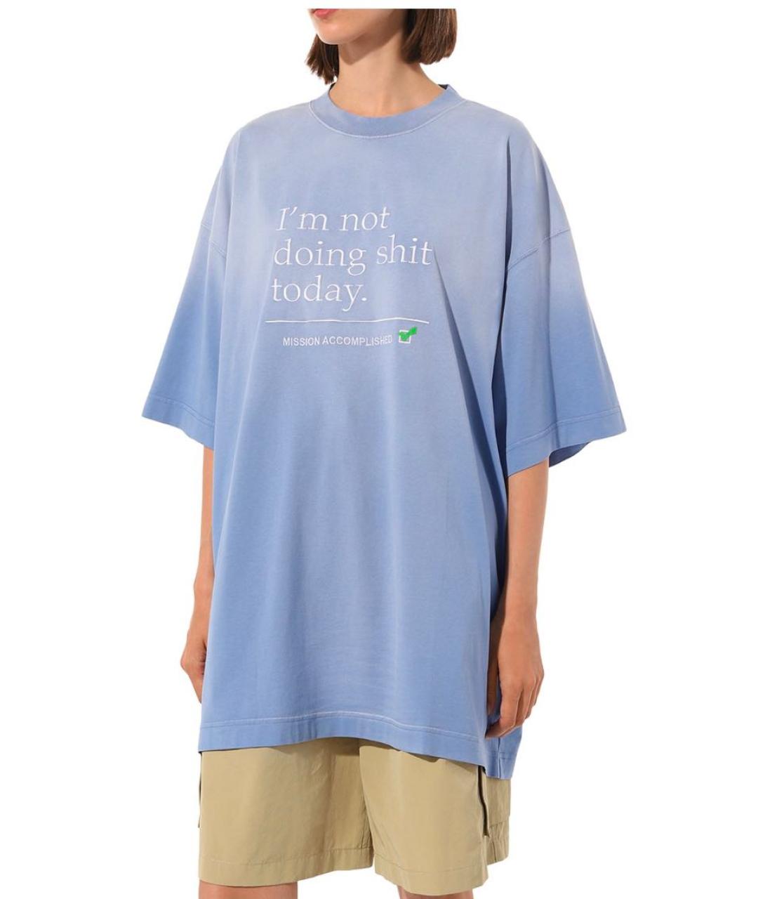 VETEMENTS Голубая футболка, фото 3
