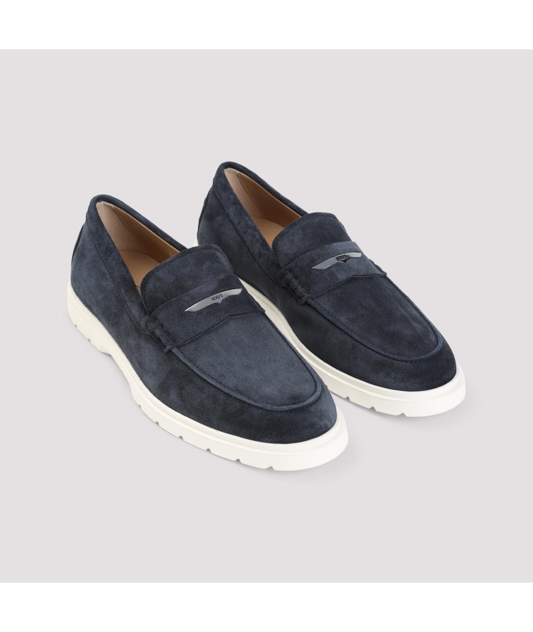 TOD'S Темно-синие замшевые лоферы, фото 3