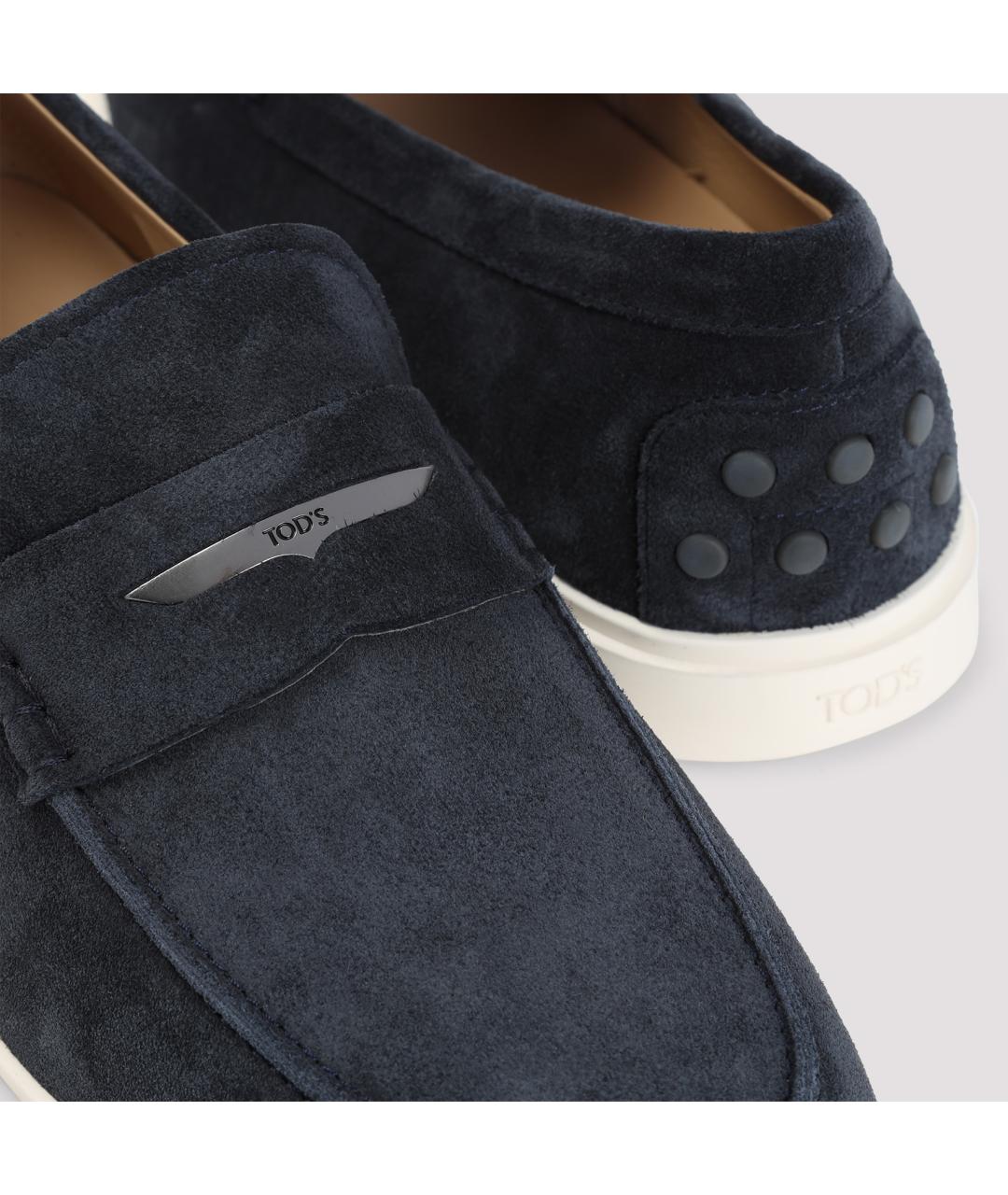 TOD'S Темно-синие замшевые лоферы, фото 4