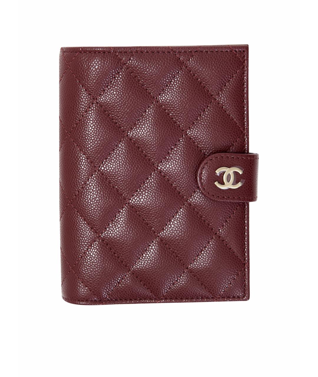 CHANEL Бордовый кожаный кошелек, фото 1