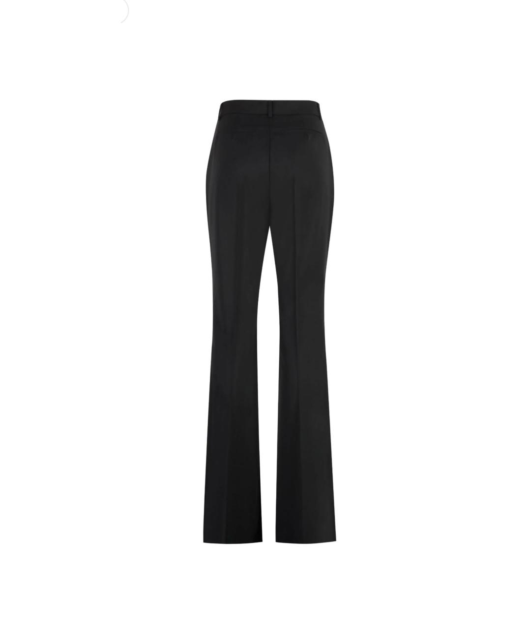 SPORTMAX Черные вискозные прямые брюки, фото 2