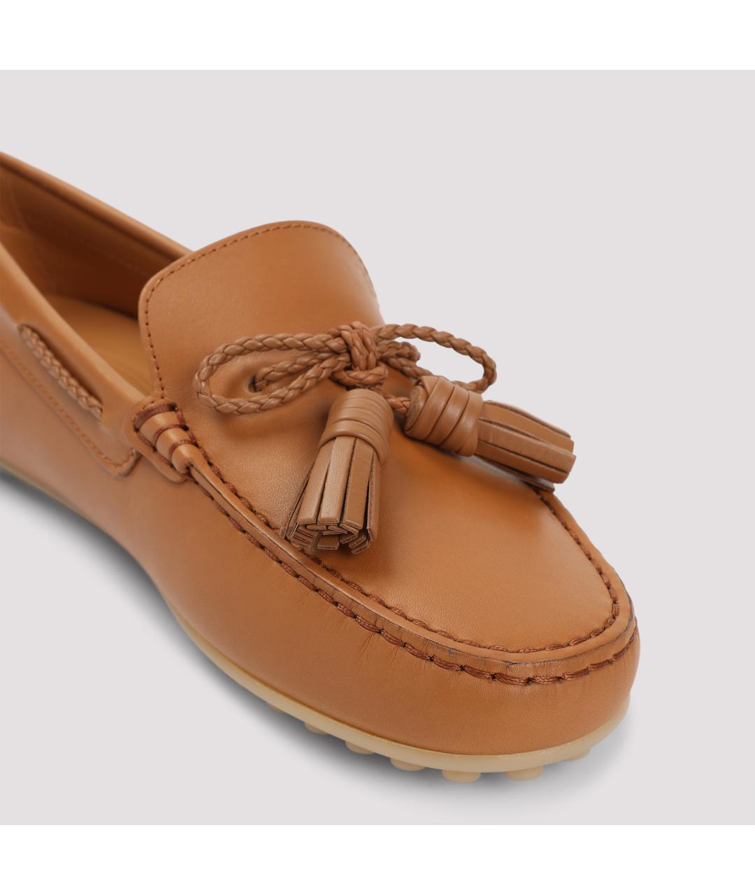 TOD'S Коричневые кожаные лоферы, фото 4