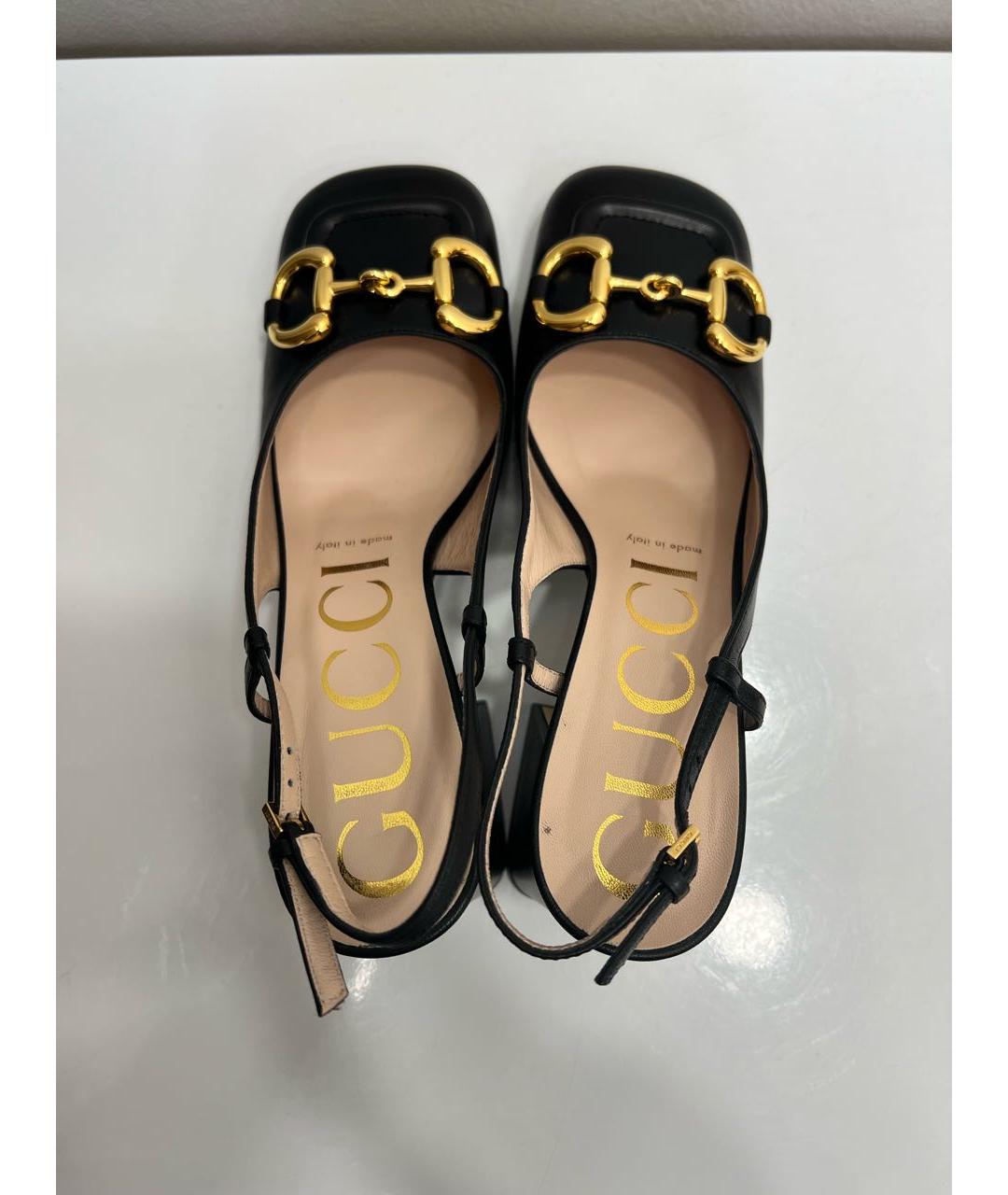 GUCCI Черные кожаные туфли, фото 3