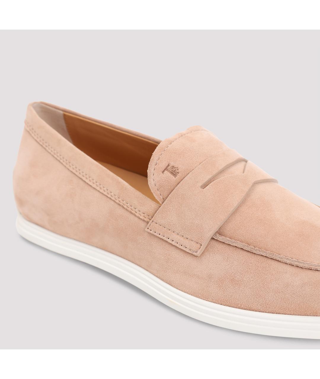 TOD'S Бежевые замшевые лоферы, фото 3