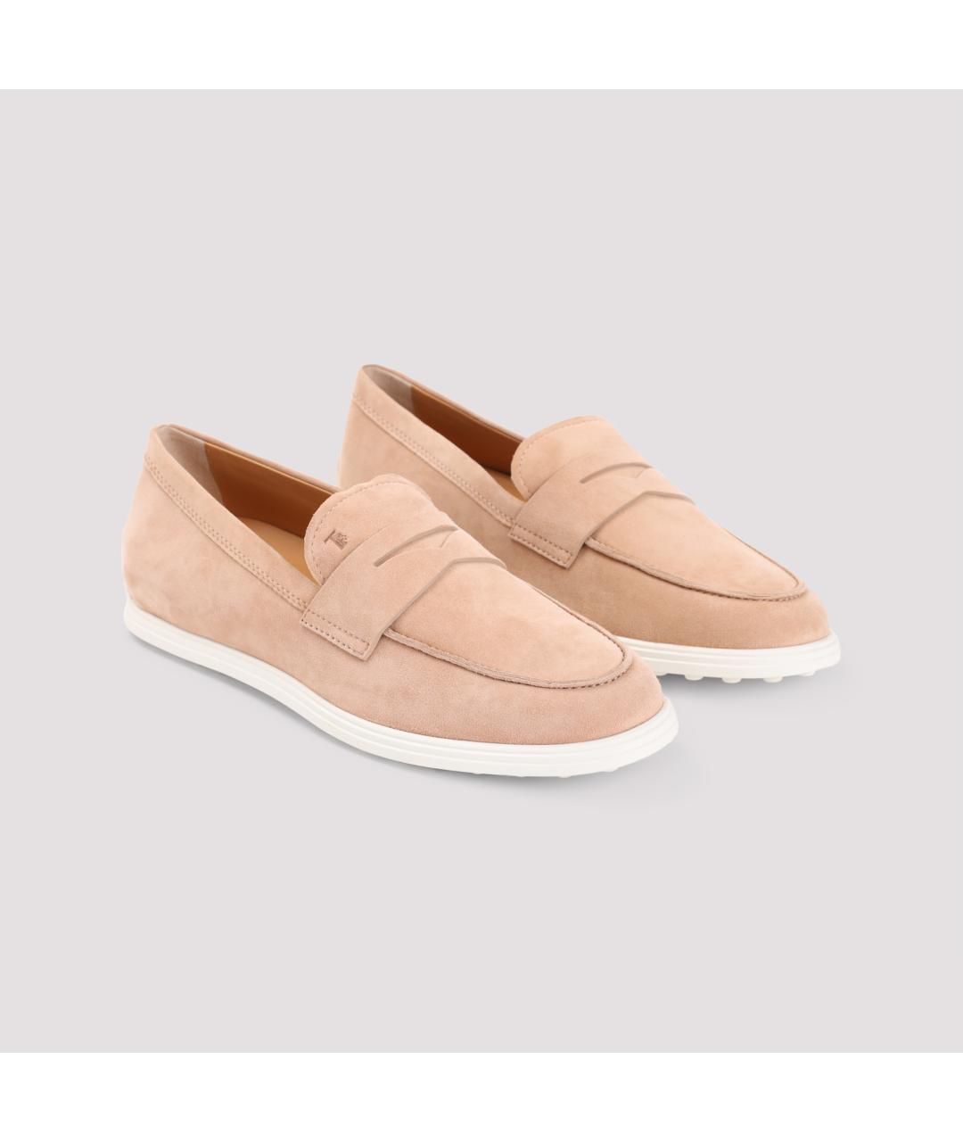 TOD'S Бежевые замшевые лоферы, фото 2