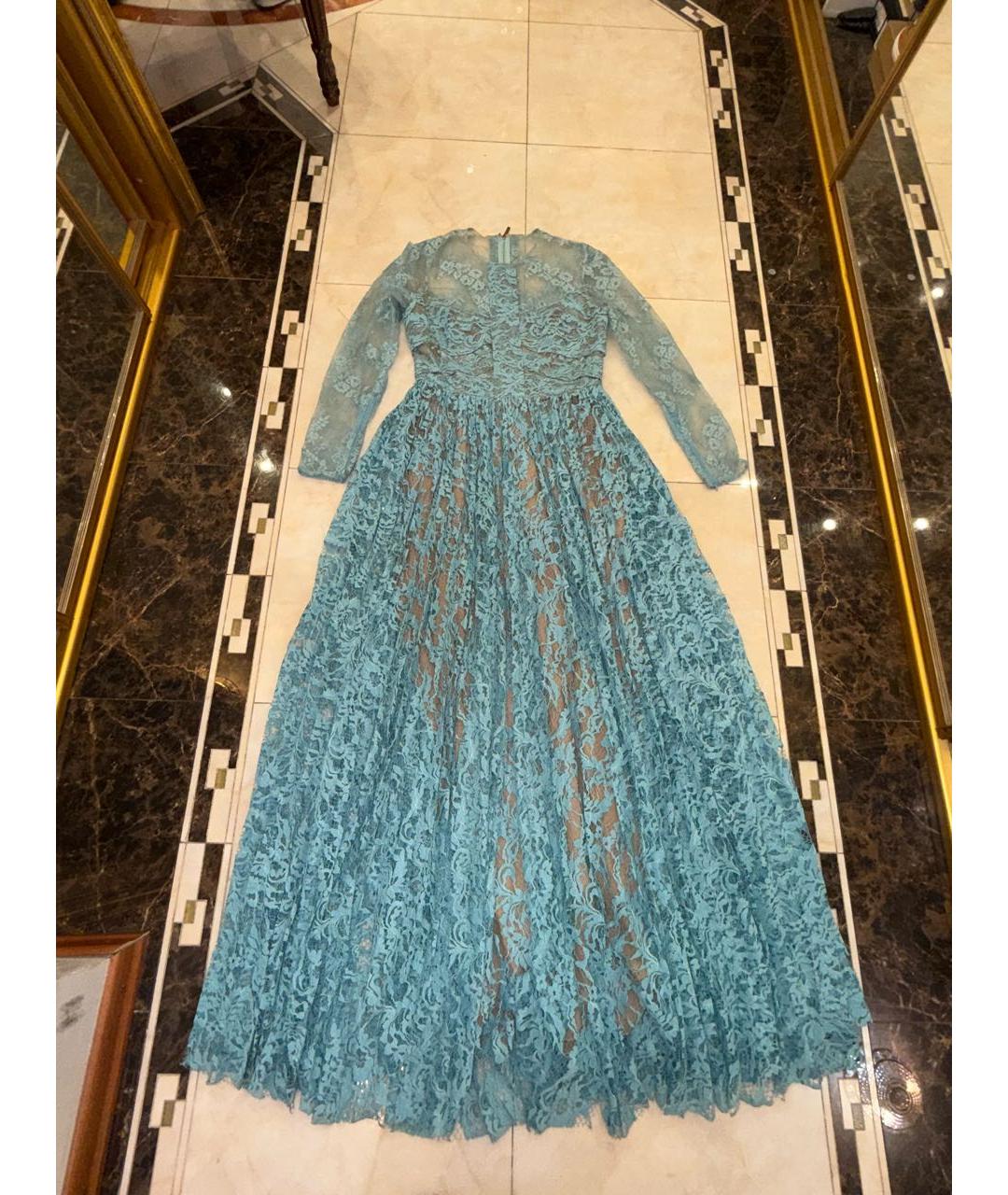 ELIE SAAB Голубое кружевное вечернее платье, фото 7