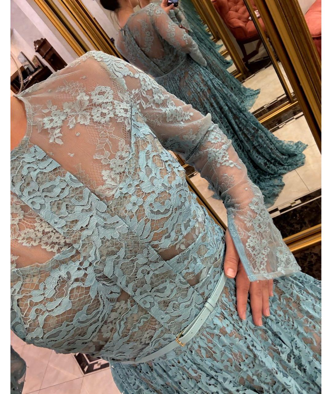 ELIE SAAB Голубое кружевное вечернее платье, фото 2