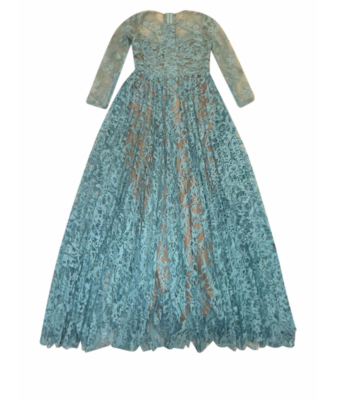 ELIE SAAB Голубое кружевное вечернее платье, фото 1
