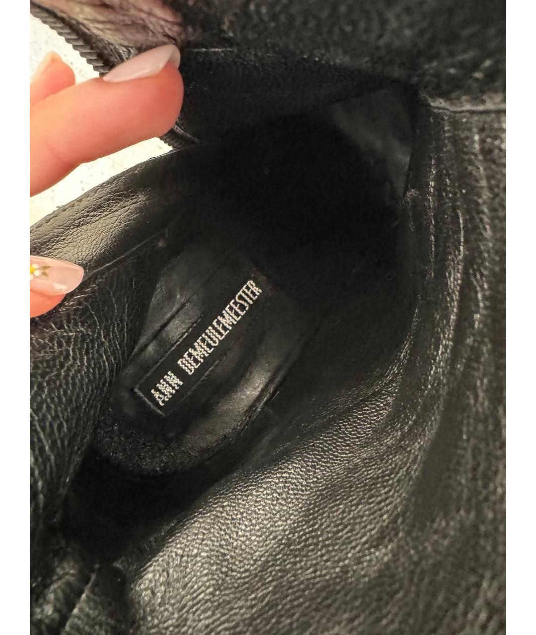 ANN DEMEULEMEESTER Черные кожаные ботильоны, фото 2