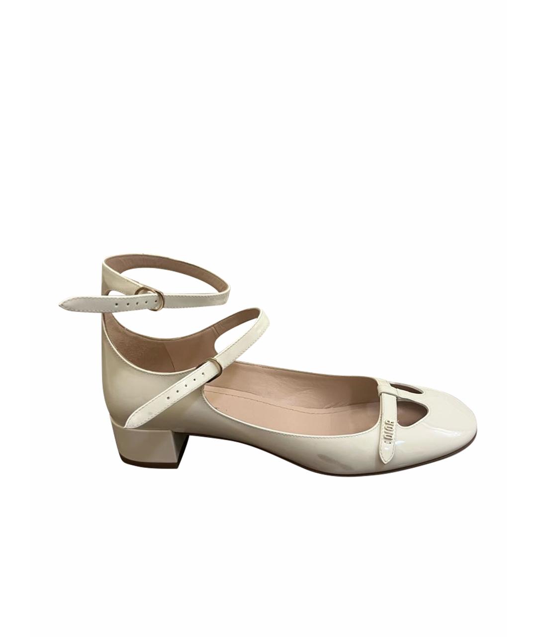 CHRISTIAN DIOR Белые туфли из лакированной кожи, фото 1