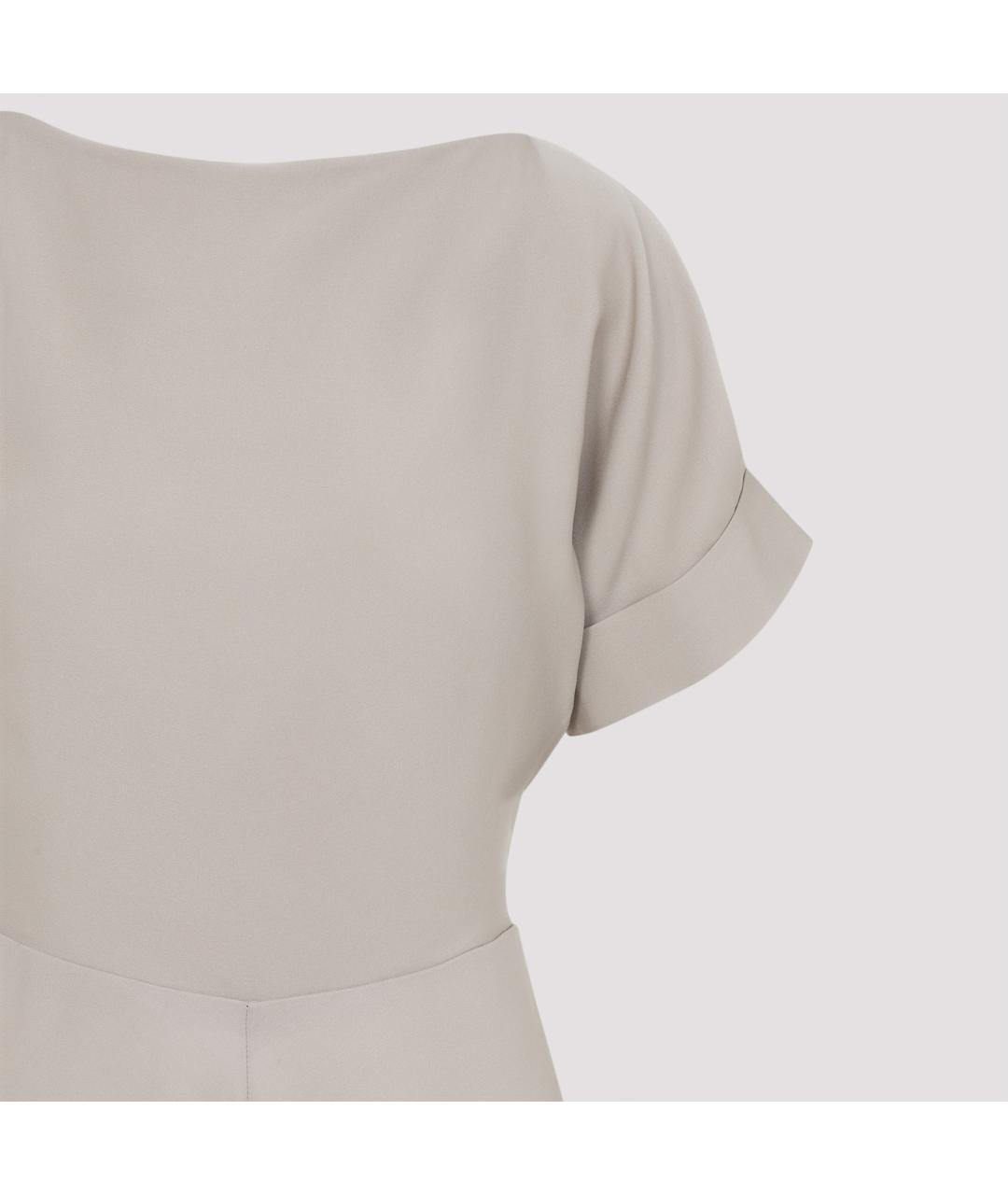 GIORGIO ARMANI Бежевое шелковое платье, фото 3