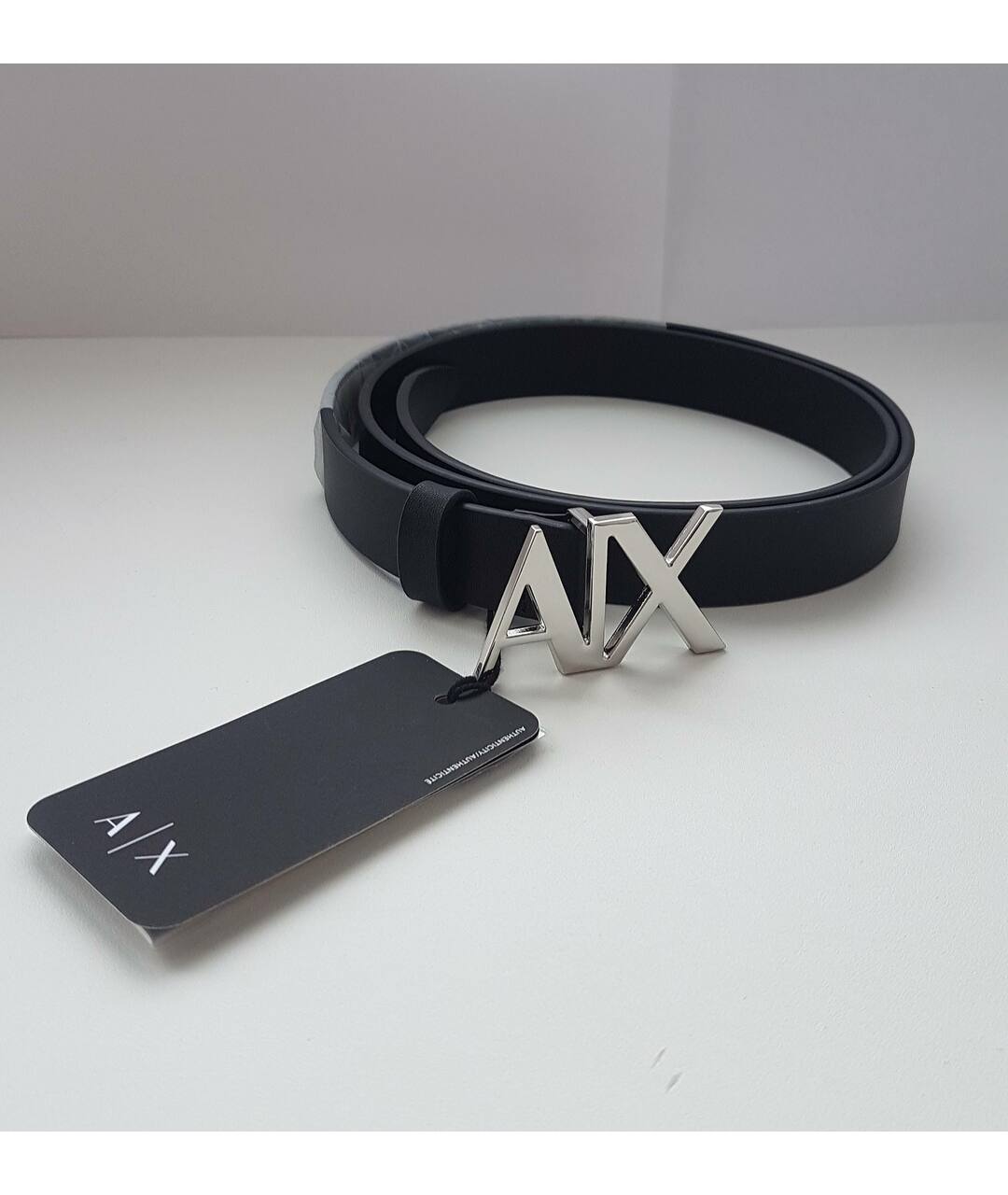 ARMANI EXCHANGE Черный кожаный ремень, фото 2