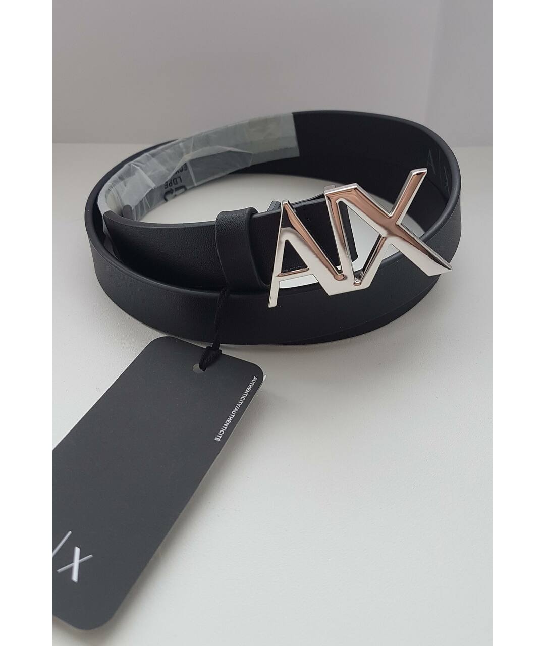 ARMANI EXCHANGE Черный кожаный ремень, фото 3