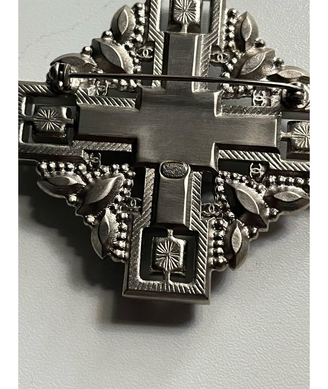 CHANEL Серебряная металлическая булавка / брошь, фото 4