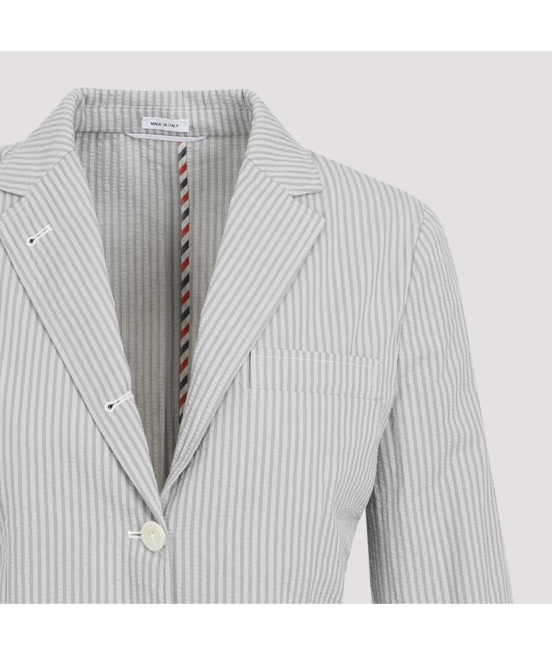 THOM BROWNE Серый хлопковый жакет/пиджак, фото 6