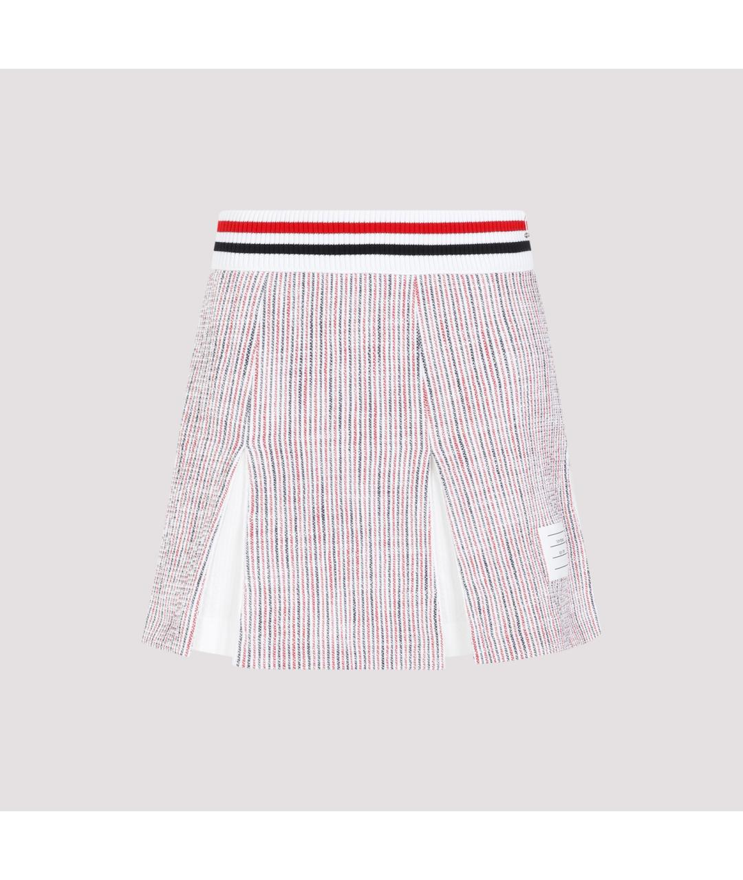 THOM BROWNE Мульти хлопко-эластановая юбка мини, фото 3