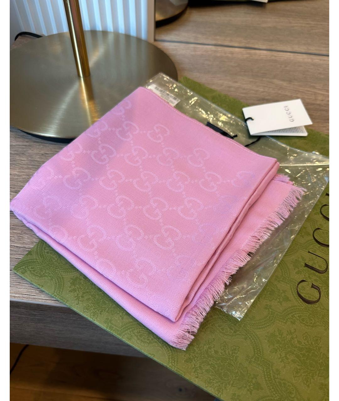 GUCCI Розовый шарф, фото 9