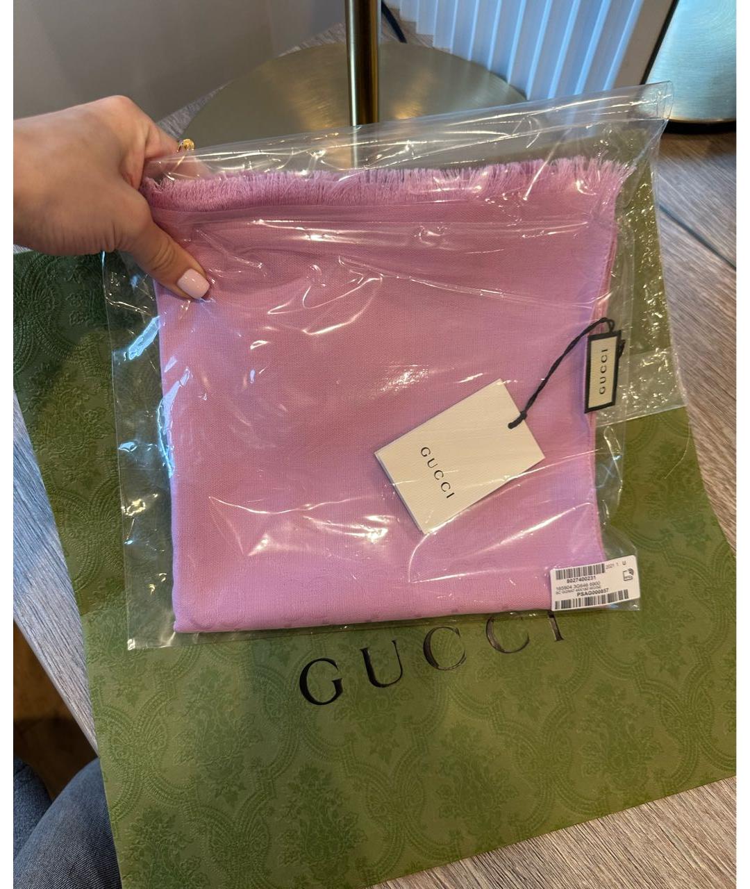 GUCCI Розовый шарф, фото 5