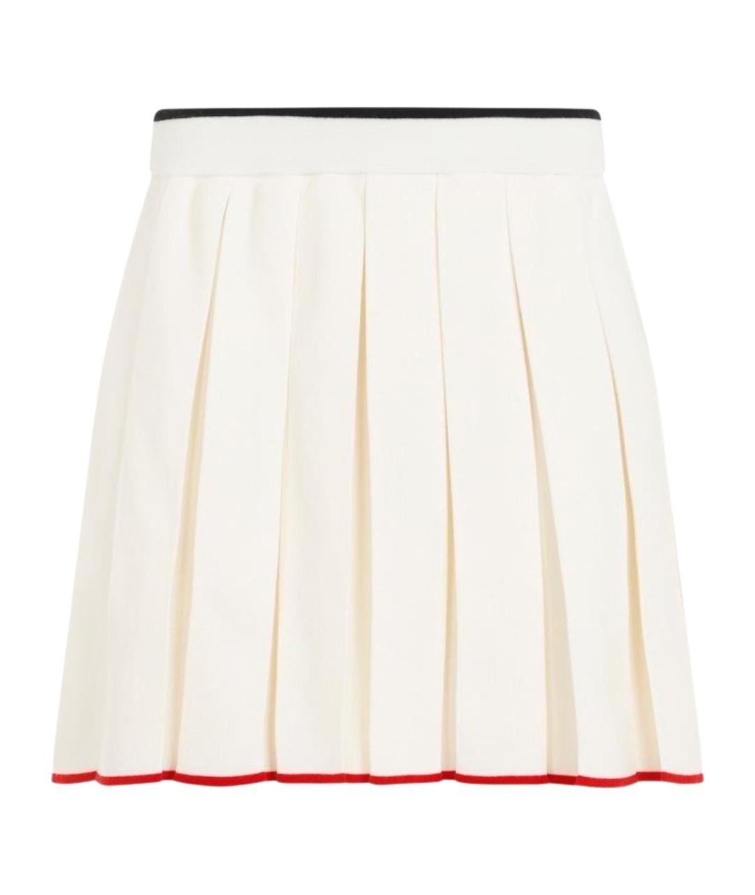 THOM BROWNE Белая шерстяная юбка мини, фото 1