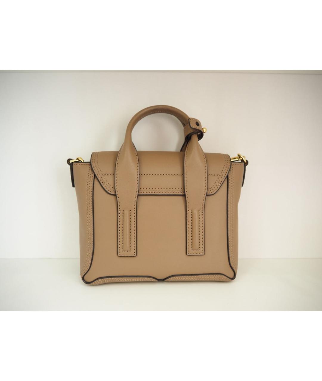 3.1 PHILLIP LIM Бежевая кожаная сумка с короткими ручками, фото 3
