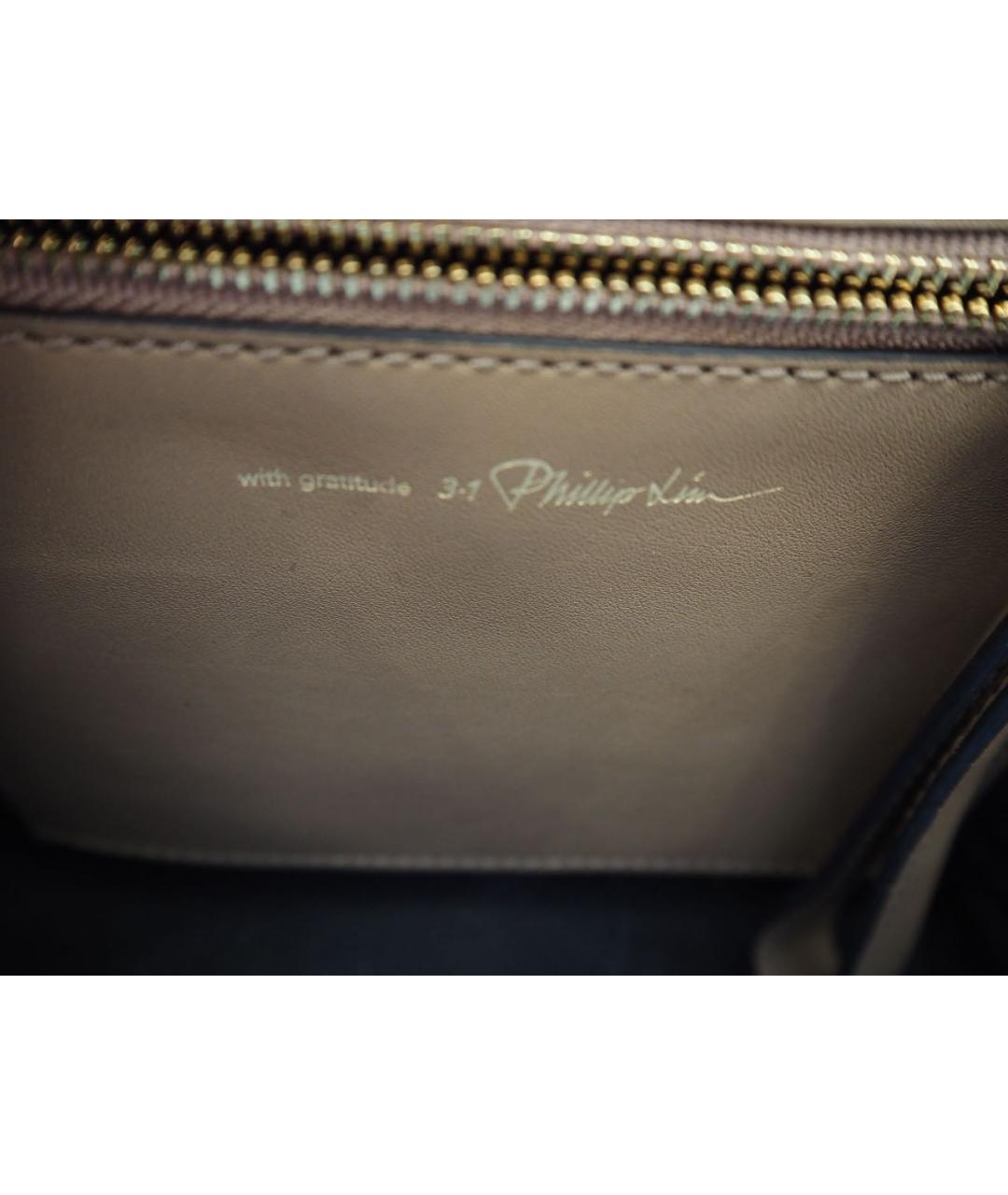 3.1 PHILLIP LIM Бежевая кожаная сумка с короткими ручками, фото 6