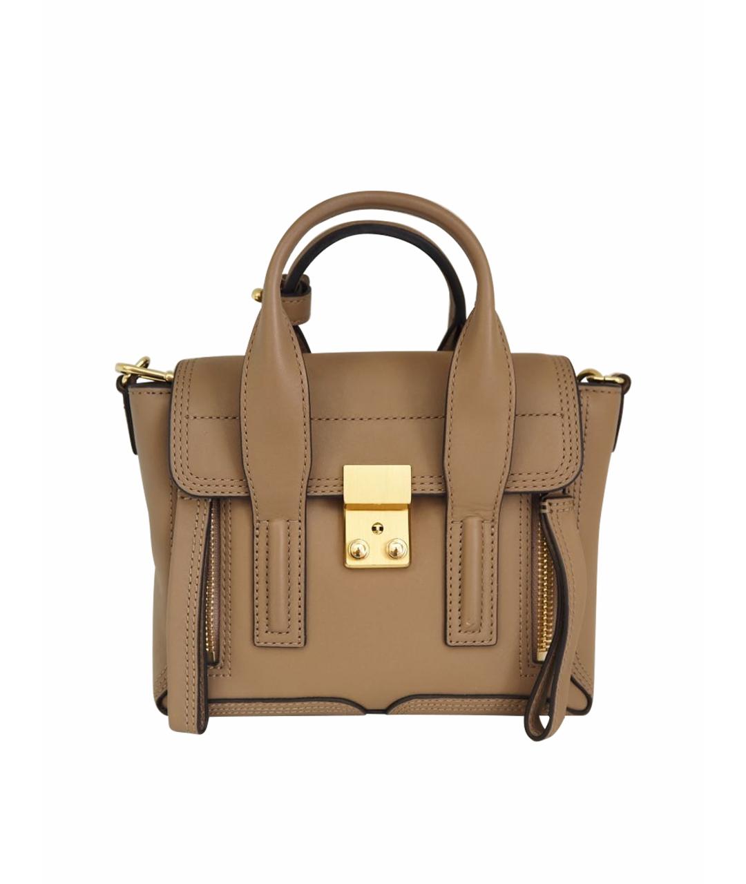 3.1 PHILLIP LIM Бежевая кожаная сумка с короткими ручками, фото 1