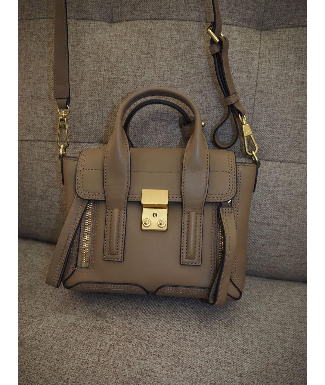 3.1 PHILLIP LIM Бежевая кожаная сумка с короткими ручками, фото 2
