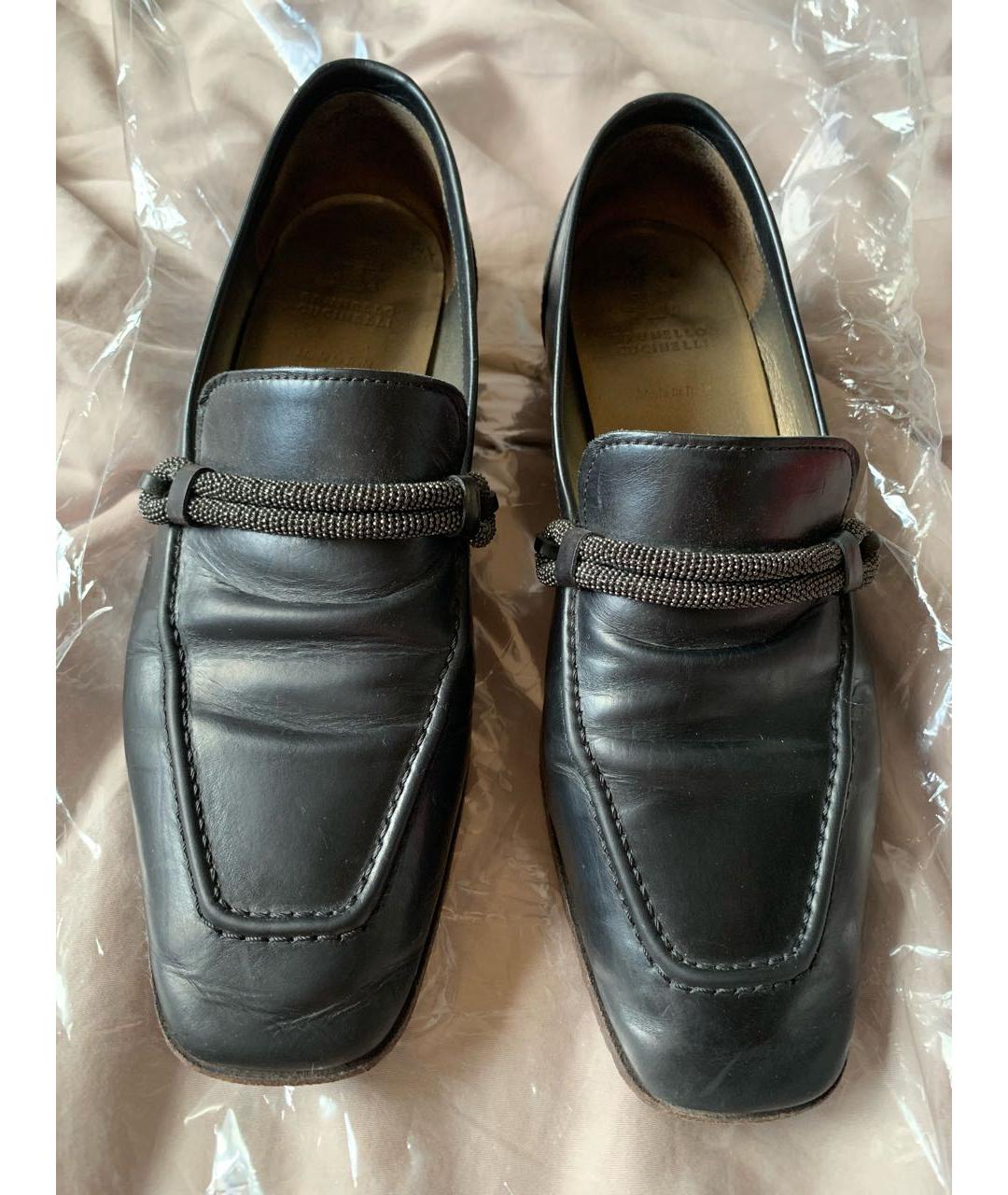 BRUNELLO CUCINELLI Черные кожаные лоферы, фото 2