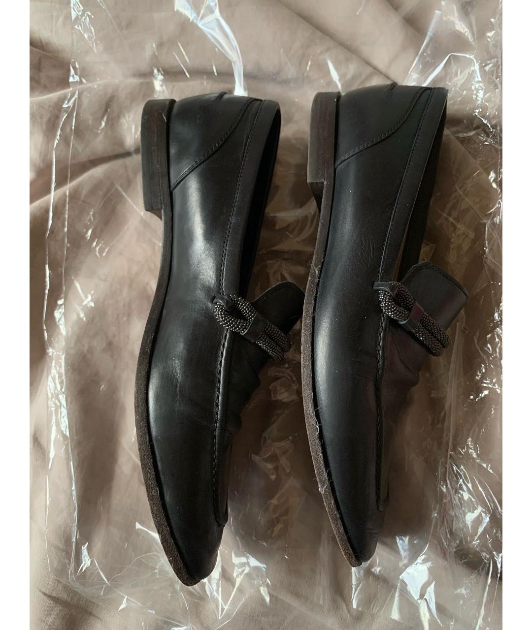BRUNELLO CUCINELLI Черные кожаные лоферы, фото 9