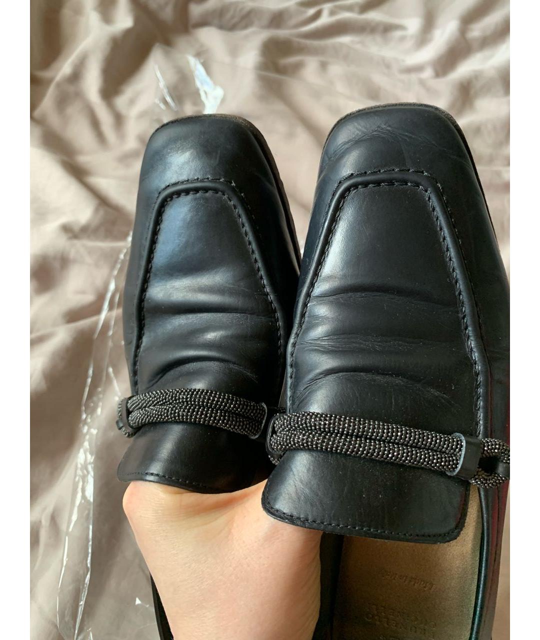 BRUNELLO CUCINELLI Черные кожаные лоферы, фото 6