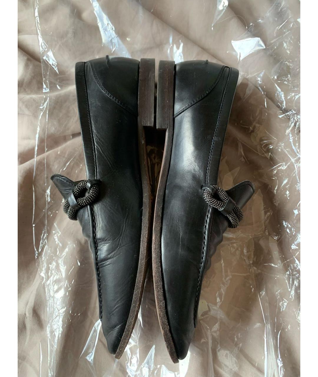 BRUNELLO CUCINELLI Черные кожаные лоферы, фото 4