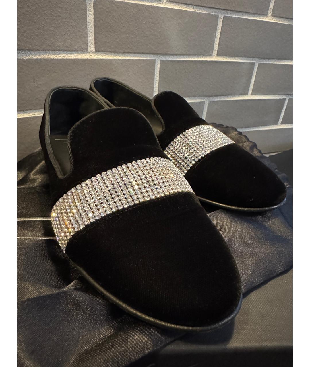 GIUSEPPE ZANOTTI DESIGN Черные бархатные лоферы, фото 8