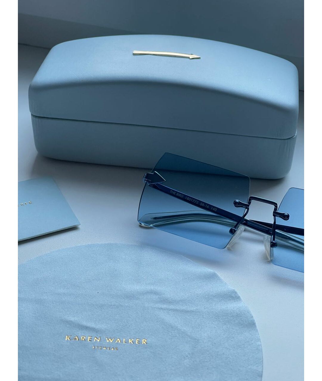 KAREN WALKER Голубые металлические солнцезащитные очки, фото 2