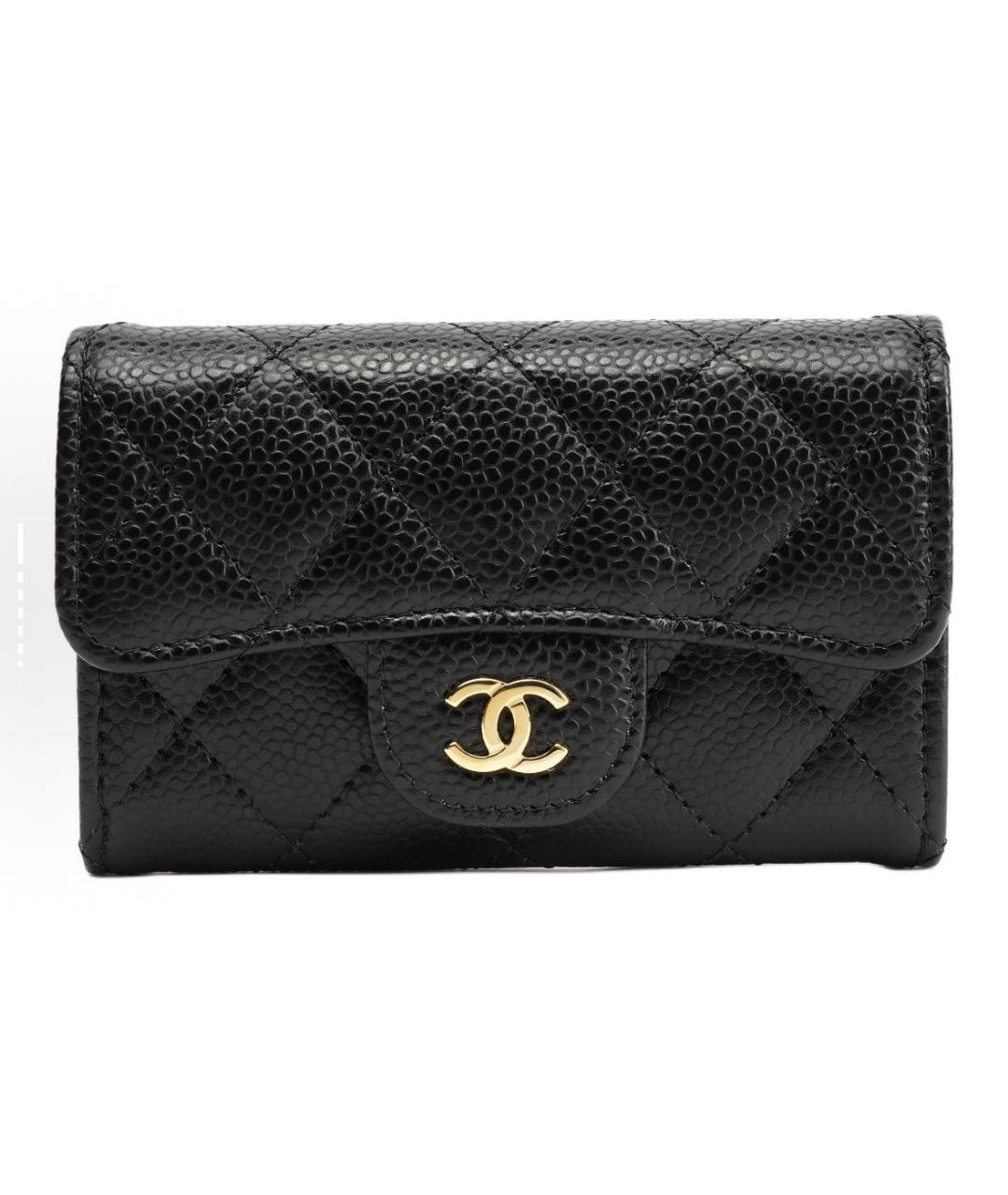 CHANEL Черный кожаный кошелек, фото 6