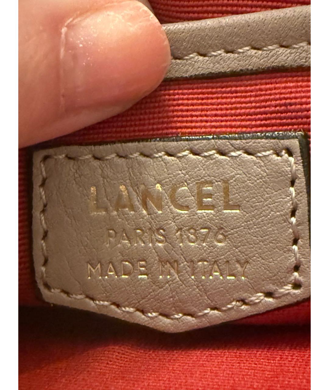 LANCEL Серая кожаная сумка через плечо, фото 5