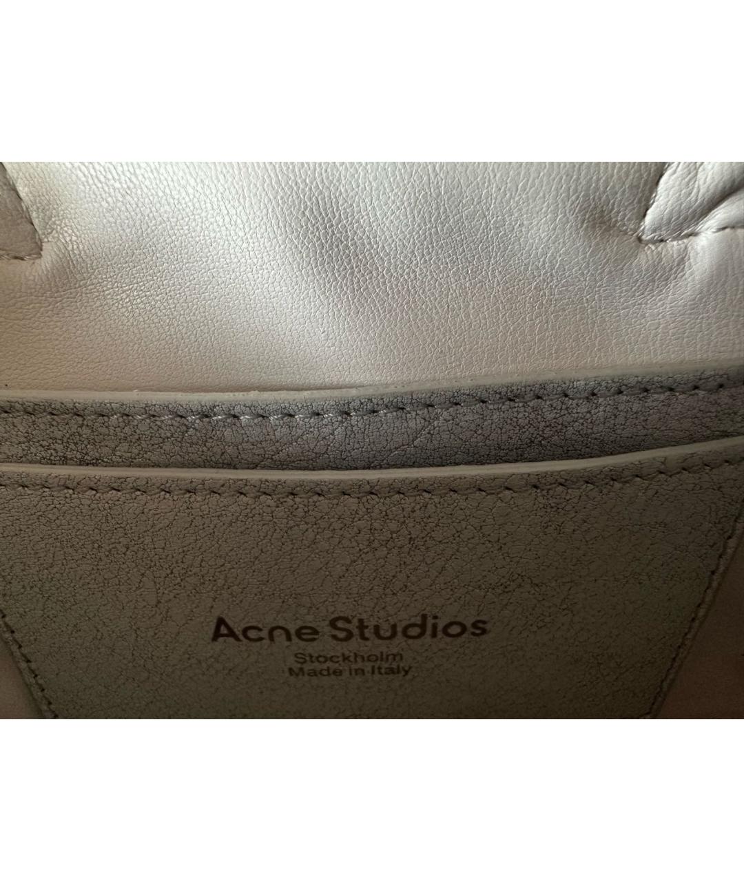 ACNE STUDIOS Белая кожаная сумка через плечо, фото 5