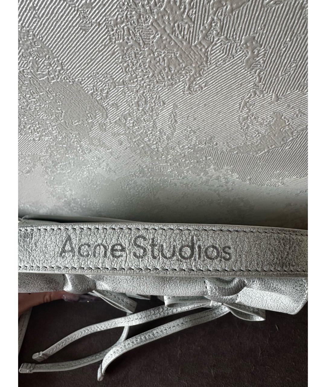 ACNE STUDIOS Белая кожаная сумка через плечо, фото 4