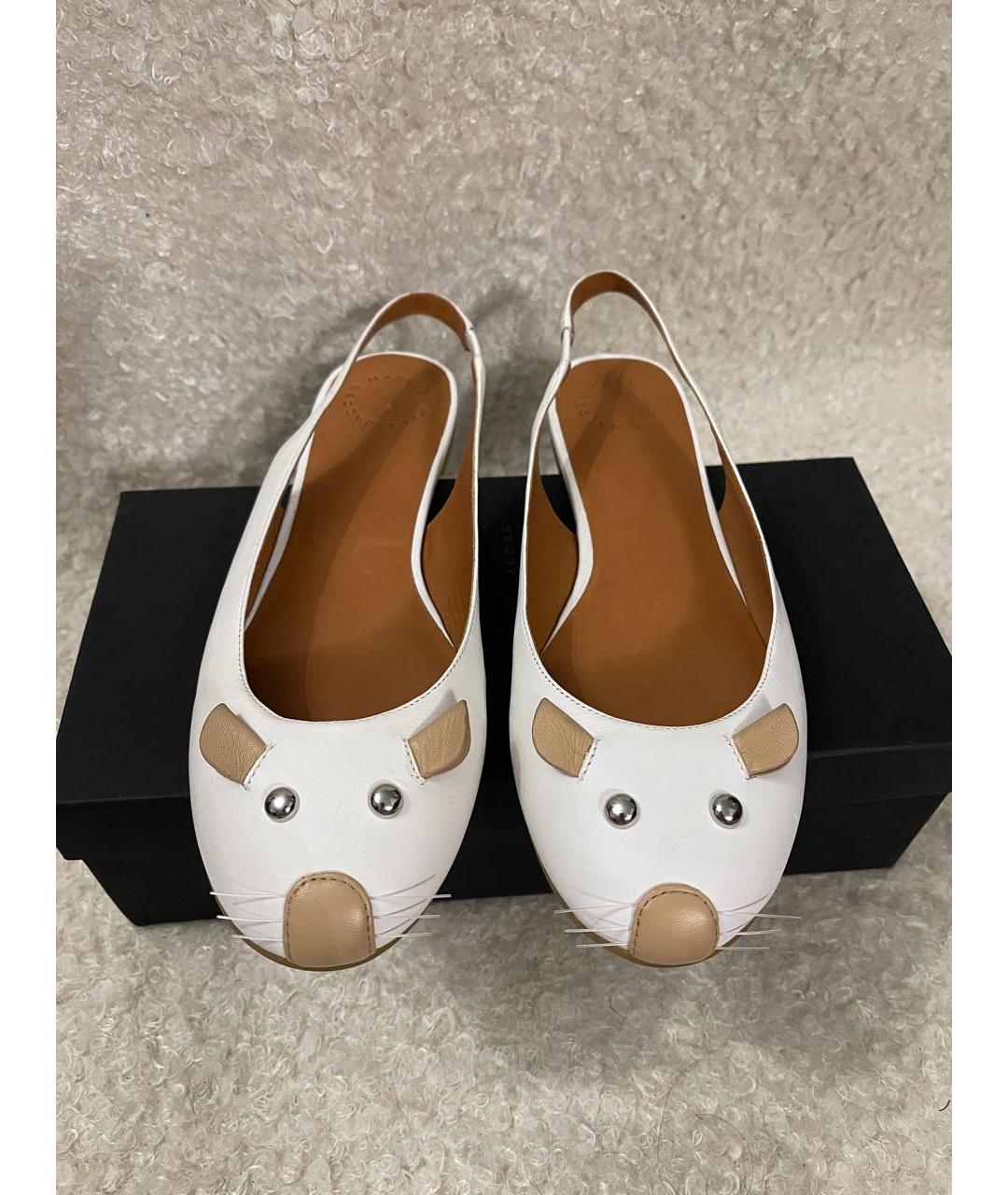 MARC JACOBS Белые кожаные балетки, фото 2
