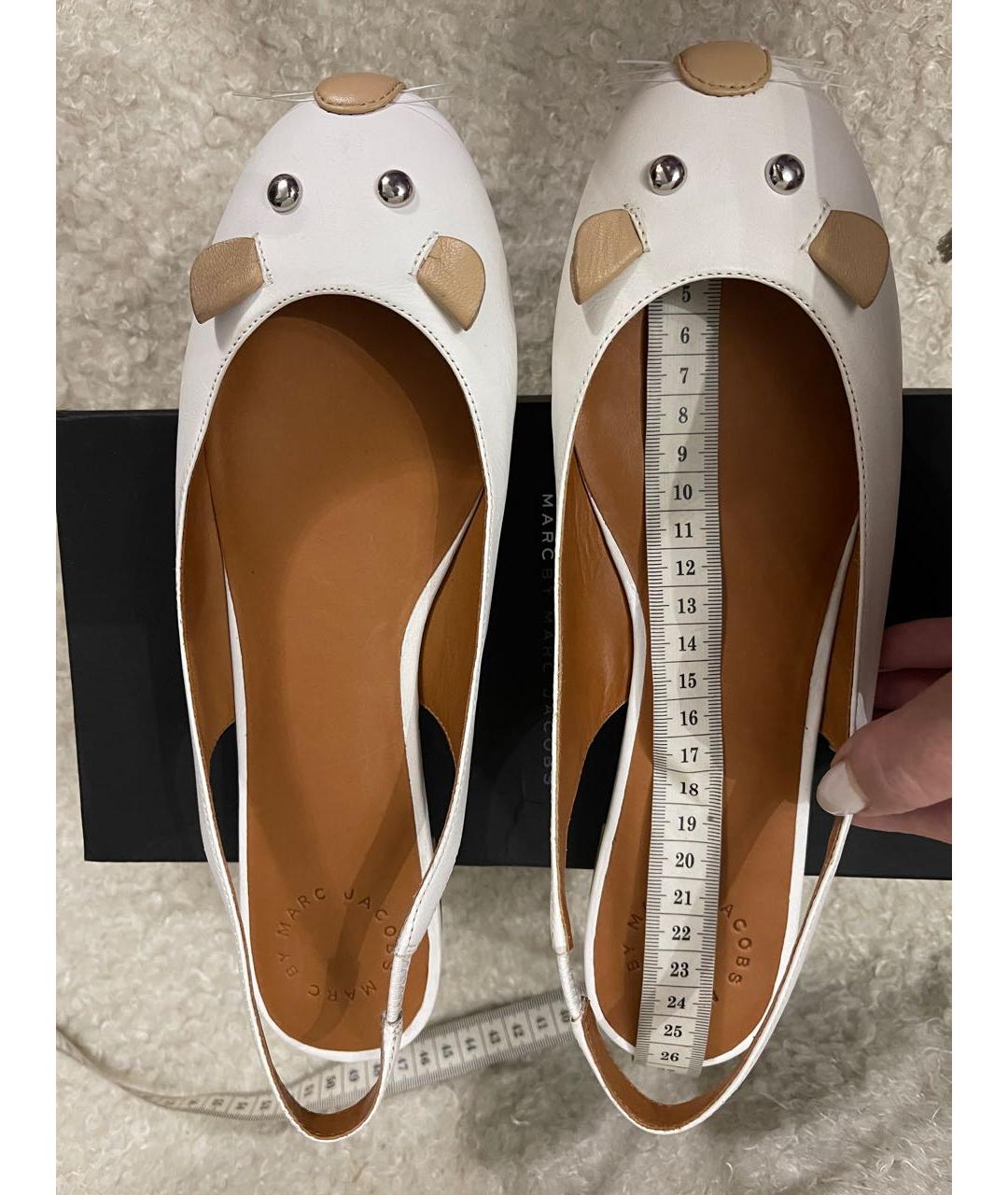 MARC JACOBS Белые кожаные балетки, фото 6